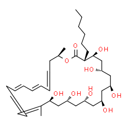 ChemSpider 2D Image | (3R,4S,6S,8S,10R,12R,14R,16S,21E,23E,28R)-3-Hexyl-4,6,8,10,12,14,16-heptahydroxy-17,28-dimethyloxacyclooctacosa-17,19,21,23,25-pentaen-2-one | C35H58O9