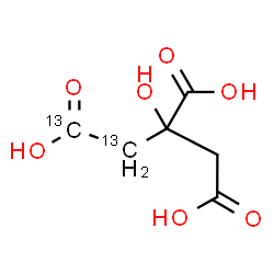 ChemSpider 2D Image | 2-Hydroxy-1,2,3-(1-~13~C)propane(1-~13~C)tricarboxylic acid | C413C2H8O7