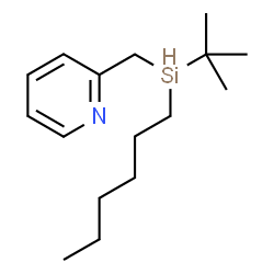 ChemSpider 2D Image | 2-{[Hexyl(2-methyl-2-propanyl)silyl]methyl}pyridine | C16H29NSi