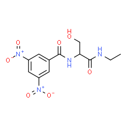 ChemSpider 2D Image | N-[1-(Ethylamino)-3-hydroxy-1-oxo-2-propanyl]-3,5-dinitrobenzamide | C12H14N4O7