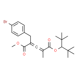 ChemSpider 2D Image | 1-Methyl 5-(2,2,4,4-tetramethyl-3-pentanyl) 2-(4-bromobenzyl)-4-methyl-2,3-pentadienedioate | C23H31BrO4