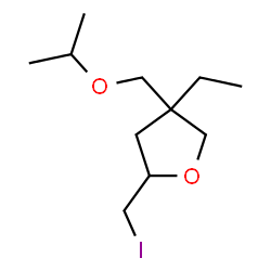 ChemSpider 2D Image | 4-Ethyl-2-(iodomethyl)-4-(isopropoxymethyl)tetrahydrofuran | C11H21IO2