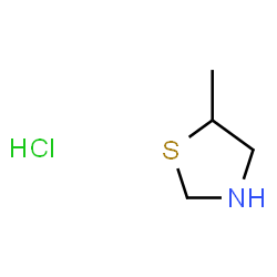 ChemSpider 2D Image | 5-Methyl-1,3-thiazolidine hydrochloride (1:1) | C4H10ClNS