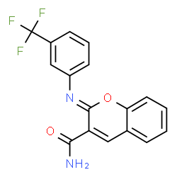 ChemSpider 2D Image | (2Z)-2-{[3-(Trifluoromethyl)phenyl]imino}-2H-chromene-3-carboxamide | C17H11F3N2O2