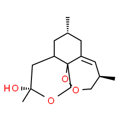 ChemSpider 2D Image | (4R,7S,10S)-4,7,10-Trimethyl-3,4,6,7,8,8a,9,10-octahydro[1,2]dioxepino[4,3-i]isochromen-10-ol | C15H24O4