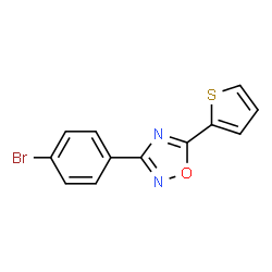 ChemSpider 2D Image | 3-(4-Bromophenyl)-5-(2-thienyl)-1,2,4-oxadiazole | C12H7BrN2OS