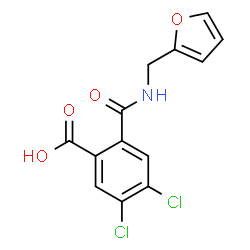 ChemSpider 2D Image | 4,5-Dichloro-2-[(2-furylmethyl)carbamoyl]benzoic acid | C13H9Cl2NO4