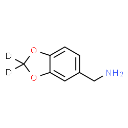 ChemSpider 2D Image | 1-[(2,2-~2~H_2_)-1,3-Benzodioxol-5-yl]methanamine | C8H7D2NO2
