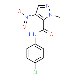 ChemSpider 2D Image | N-(4-chlorophenyl)-2-methyl-4-nitropyrazole-3-carboxamide | C11H9ClN4O3