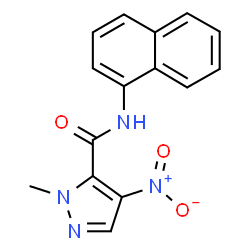 ChemSpider 2D Image | 1-Methyl-N-(1-naphthyl)-4-nitro-1H-pyrazole-5-carboxamide | C15H12N4O3