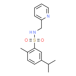 ChemSpider 2D Image | 5-Isopropyl-2-methyl-N-(2-pyridinylmethyl)benzenesulfonamide | C16H20N2O2S