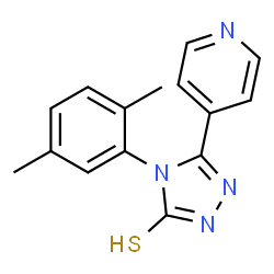 ChemSpider 2D Image | 4-(2,5-dimethylphenyl)-3-pyridin-4-yl-1H-1,2,4-triazole-5-thione | C15H14N4S