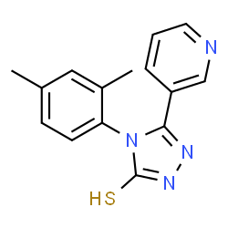 ChemSpider 2D Image | 4-(2,4-Dimethyl-phenyl)-5-pyridin-3-yl-4H-[1,2,4]triazole-3-thiol | C15H14N4S