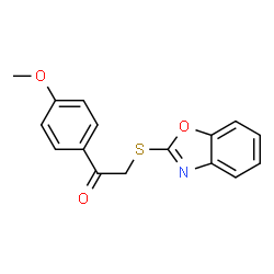 ChemSpider 2D Image | 2-(1,3-Benzoxazol-2-ylsulfanyl)-1-(4-methoxyphenyl)ethanone | C16H13NO3S
