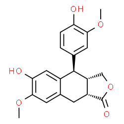ChemSpider 2D Image | (3aS,4R,9aR)-6-Hydroxy-4-(4-hydroxy-3-methoxyphenyl)-7-methoxy-3a,4,9,9a-tetrahydronaphtho[2,3-c]furan-1(3H)-one | C20H20O6
