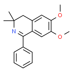 ChemSpider 2D Image | 6,7-Dimethoxy-3,3-dimethyl-1-phenyl-3,4-dihydroisoquinoline | C19H21NO2
