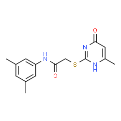 ChemSpider 2D Image | N-(3,5-dimethylphenyl)-2-[(4-hydroxy-6-methylpyrimidin-2-yl)thio]acetamide | C15H17N3O2S