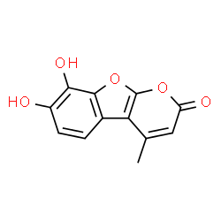 ChemSpider 2D Image | 7,8-Dihydroxy-4-methyl-2H-pyrano[2,3-b][1]benzofuran-2-one | C12H8O5