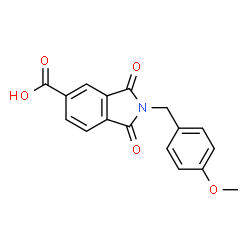 ChemSpider 2D Image | 2-(4-Methoxybenzyl)-1,3-dioxo-5-isoindolinecarboxylic acid | C17H13NO5