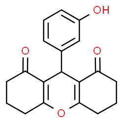 ChemSpider 2D Image | 9-(3-Hydroxy-phenyl)-3,4,5,6,7,9-hexahydro-2H-xanthene-1,8-dione | C19H18O4