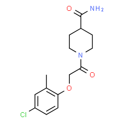 ChemSpider 2D Image | 1-[(4-Chloro-2-methylphenoxy)acetyl]-4-piperidinecarboxamide | C15H19ClN2O3