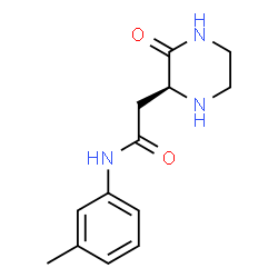 ChemSpider 2D Image | N-(3-Methylphenyl)-2-[(2S)-3-oxo-2-piperazinyl]acetamide | C13H17N3O2