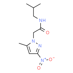 ChemSpider 2D Image | N-Isobutyl-2-(5-methyl-3-nitro-1H-pyrazol-1-yl)acetamide | C10H16N4O3