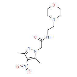 ChemSpider 2D Image | 2-(3,5-Dimethyl-4-nitro-1H-pyrazol-1-yl)-N-[2-(4-morpholinyl)ethyl]acetamide | C13H21N5O4