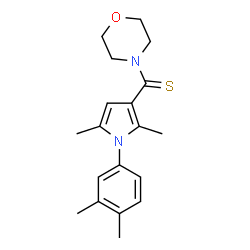 ChemSpider 2D Image | [1-(3,4-Dimethylphenyl)-2,5-dimethyl-1H-pyrrol-3-yl](4-morpholinyl)methanethione | C19H24N2OS