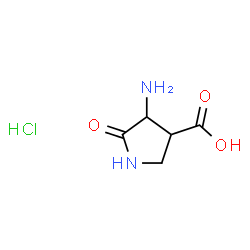 ChemSpider 2D Image | 4-Amino-5-oxo-3-pyrrolidinecarboxylic acid hydrochloride (1:1) | C5H9ClN2O3