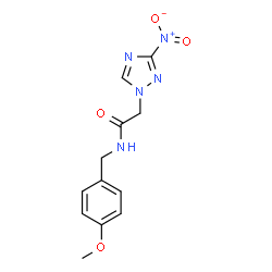 ChemSpider 2D Image | N-(4-Methoxybenzyl)-2-(3-nitro-1H-1,2,4-triazol-1-yl)acetamide | C12H13N5O4