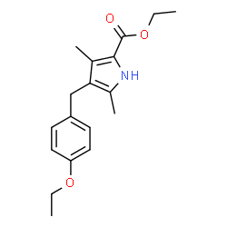 ChemSpider 2D Image | Ethyl 4-(4-ethoxybenzyl)-3,5-dimethyl-1H-pyrrole-2-carboxylate | C18H23NO3