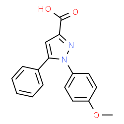 ChemSpider 2D Image | 1-(4-Methoxyphenyl)-5-phenyl-1H-pyrazole-3-carboxylic acid | C17H14N2O3