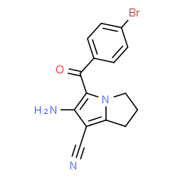 ChemSpider 2D Image | 6-Amino-5-(4-bromobenzoyl)-2,3-dihydro-1H-pyrrolizine-7-carbonitrile | C15H12BrN3O