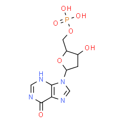 ChemSpider 2D Image | 9-(2-Deoxy-5-O-phosphonopentofuranosyl)-3,9-dihydro-6H-purin-6-one | C10H13N4O7P