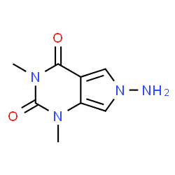 ChemSpider 2D Image | 6-Amino-1,3-dimethyl-1H-pyrrolo[3,4-d]pyrimidine-2,4(3H,6H)-dione | C8H10N4O2