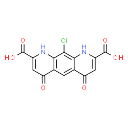 ChemSpider 2D Image | 10-Chloro-4,6-dioxo-1,4,6,9-tetrahydropyrido[3,2-g]quinoline-2,8-dicarboxylic acid | C14H7ClN2O6