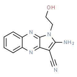 ChemSpider 2D Image | 2-Amino-1-(2-hydroxyethyl)-1H-pyrrolo[2,3-b]quinoxaline-3-carbonitrile | C13H11N5O