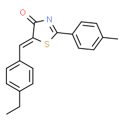 ChemSpider 2D Image | (5Z)-5-(4-Ethylbenzylidene)-2-(4-methylphenyl)-1,3-thiazol-4(5H)-one | C19H17NOS
