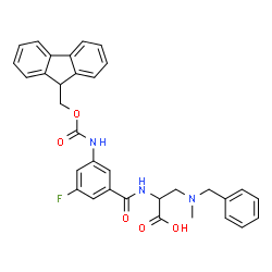ChemSpider 2D Image | 3-[Benzyl(methyl)amino]-N-(3-{[(9H-fluoren-9-ylmethoxy)carbonyl]amino}-5-fluorobenzoyl)alanine | C33H30FN3O5