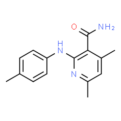 ChemSpider 2D Image | 4,6-Dimethyl-2-[(4-methylphenyl)amino]nicotinamide | C15H17N3O