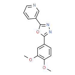 ChemSpider 2D Image | 3-[5-(3,4-Dimethoxyphenyl)-1,3,4-oxadiazol-2-yl]pyridine | C15H13N3O3