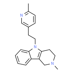 ChemSpider 2D Image | 9-(2-(2-Methyl-5-pyridyl)ethyl)-3-methyl-1,2,3,4-tetrahydro-.gamma.-carboline | C20H23N3