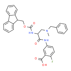 ChemSpider 2D Image | 5-({3-[Benzyl(methyl)amino]-N-[(9H-fluoren-9-ylmethoxy)carbonyl]alanyl}amino)-2-fluorobenzoic acid | C33H30FN3O5