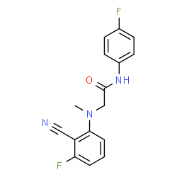 ChemSpider 2D Image | N~2~-(2-Cyano-3-fluorophenyl)-N-(4-fluorophenyl)-N~2~-methylglycinamide | C16H13F2N3O
