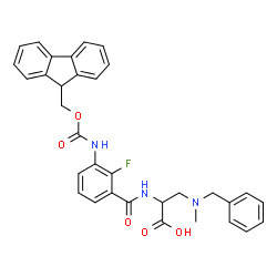 ChemSpider 2D Image | 3-[Benzyl(methyl)amino]-N-(3-{[(9H-fluoren-9-ylmethoxy)carbonyl]amino}-2-fluorobenzoyl)alanine | C33H30FN3O5