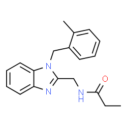 ChemSpider 2D Image | N-{[1-(2-Methylbenzyl)-1H-benzimidazol-2-yl]methyl}propanamide | C19H21N3O