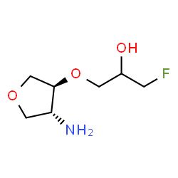 ChemSpider 2D Image | 1-{[(3S,4R)-4-Aminotetrahydro-3-furanyl]oxy}-3-fluoro-2-propanol | C7H14FNO3