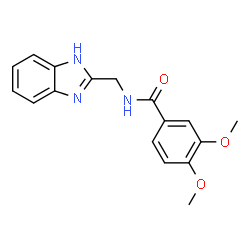 ChemSpider 2D Image | N-(1H-Benzimidazol-2-ylmethyl)-3,4-dimethoxybenzamide | C17H17N3O3