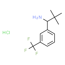 ChemSpider 2D Image | 2,2-Dimethyl-1-[3-(trifluoromethyl)phenyl]-1-propanamine hydrochloride (1:1) | C12H17ClF3N
